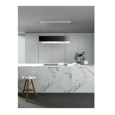 FALMEC LEVANTE 120 BLACK, черное стекло +рамка из стали, Вытяжка островная